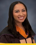 Alyssa Allsop in her graduation gown.