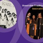 A close-up of the purple and gold School of Nursing 90th Anniversary cover is shown